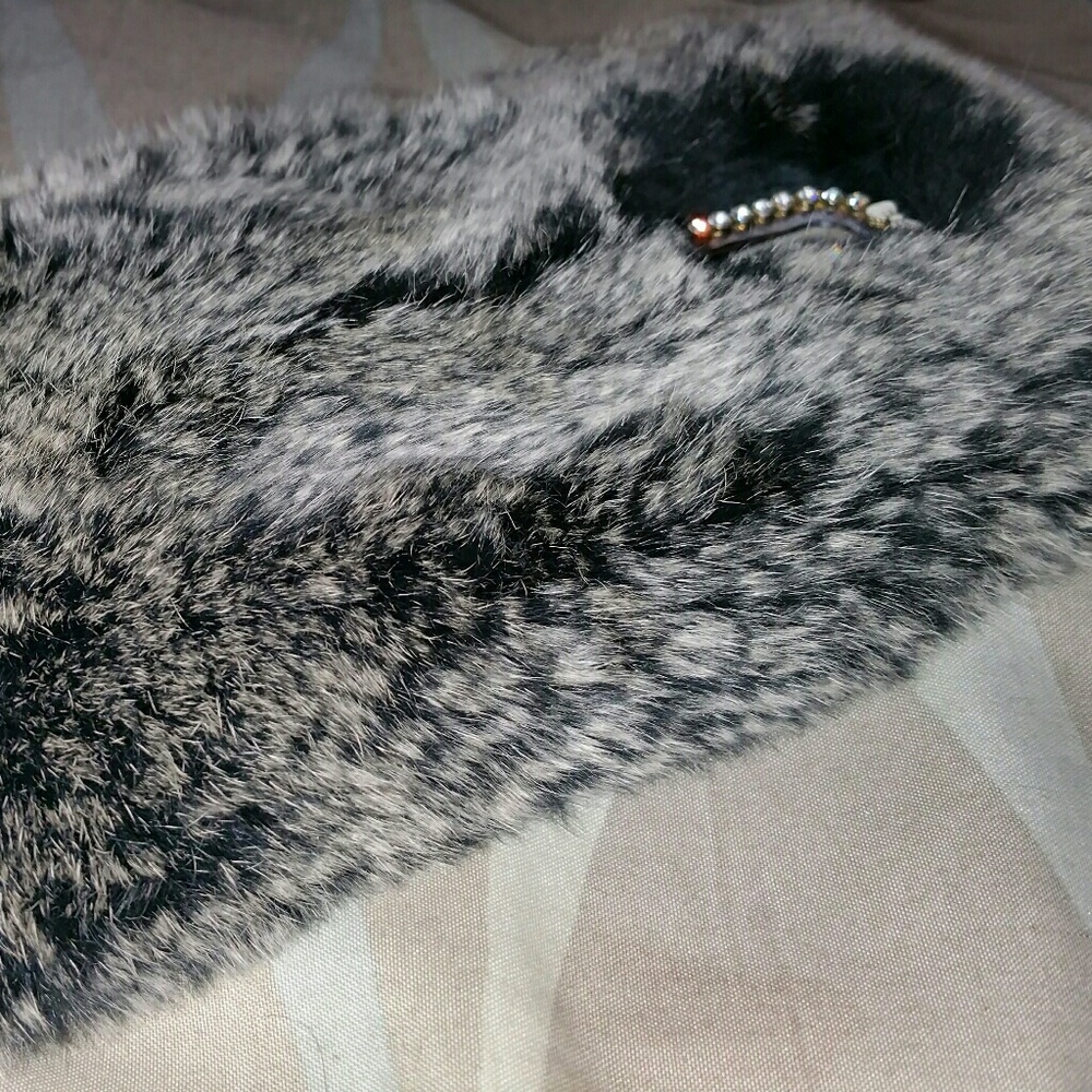 Samsung note 4 gray fur luxury cell phone case